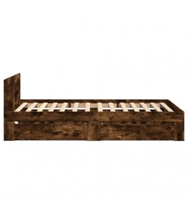 vidaXL Bed Frame with Headboard without Mattress Smoked Oak 90x200 cm