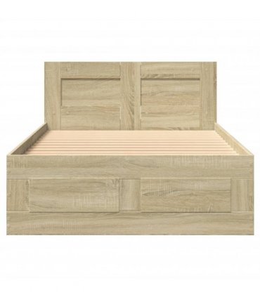vidaXL Bed Frame with Headboard without Mattress Sonoma Oak 75x190 cm