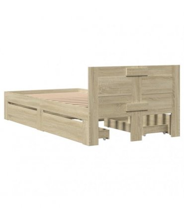 vidaXL Bed Frame with Headboard without Mattress Sonoma Oak 75x190 cm