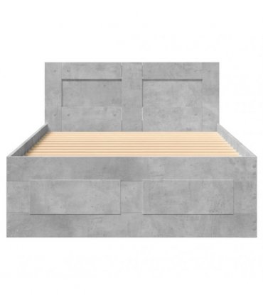 vidaXL Bed Frame with Headboard Concrete Grey 75x190 cm