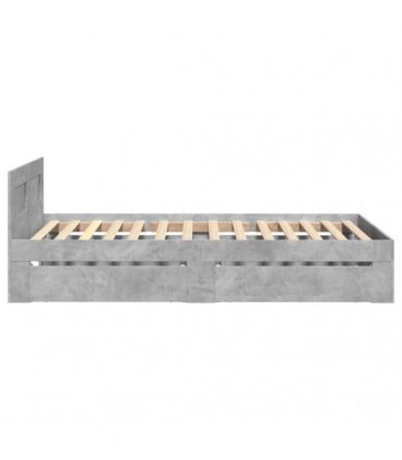 vidaXL Bed Frame with Headboard Concrete Grey 75x190 cm