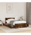vidaXL Bed Frame with Headboard without Mattress Smoked Oak 75x190 cm