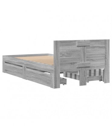 vidaXL Bed Frame with Headboard without Mattress Grey Sonoma 75x190 cm