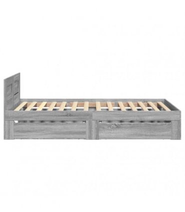 vidaXL Bed Frame with Headboard without Mattress Grey Sonoma 75x190 cm