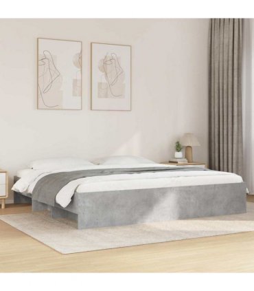 vidaXL Bed Frame without Mattress Concrete Grey 200x200cm