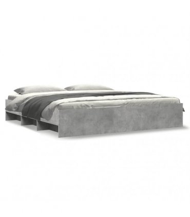 vidaXL Bed Frame without Mattress Concrete Grey 200x200cm