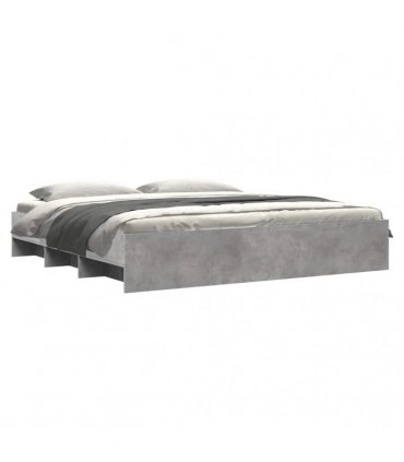 vidaXL Bed Frame without Mattress Concrete Grey 200x200cm