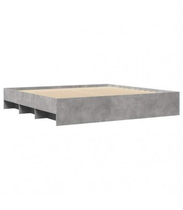 vidaXL Bed Frame without Mattress Concrete Grey 200x200cm