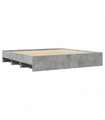 vidaXL Bed Frame without Mattress Concrete Grey 200x200cm
