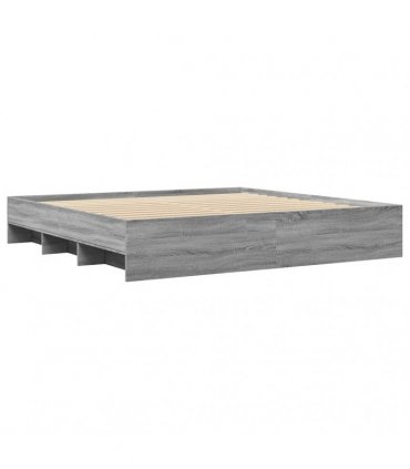 vidaXL Bed Frame without Mattress Grey Sonoma 200x200 cm