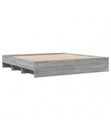 vidaXL Bed Frame without Mattress Grey Sonoma 200x200 cm