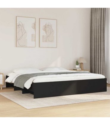 vidaXL Bed Frame without Mattress Black 180x200 cm Engineered Wood