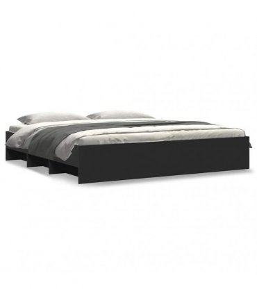 vidaXL Bed Frame without Mattress Black 180x200 cm Engineered Wood