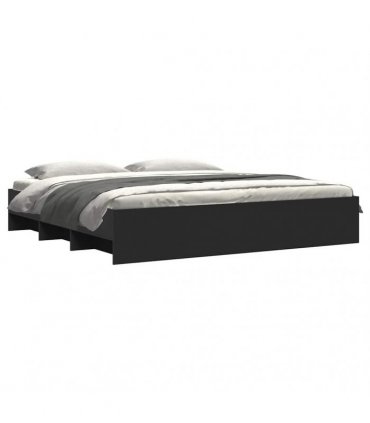vidaXL Bed Frame without Mattress Black 180x200 cm Engineered Wood