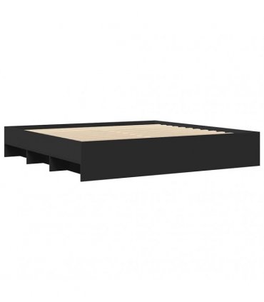 vidaXL Bed Frame without Mattress Black 180x200 cm Engineered Wood