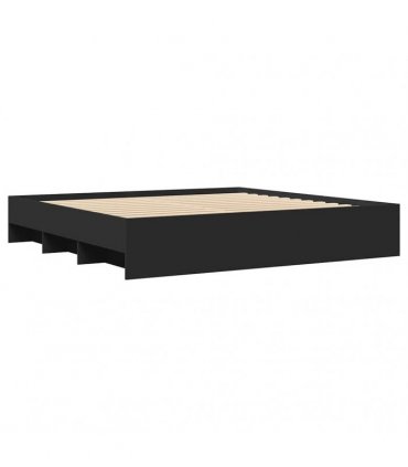 vidaXL Bed Frame without Mattress Black 180x200 cm Engineered Wood