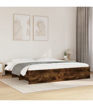 vidaXL Bed Frame without Mattress Smoked Oak 180x200cm Engineered Wood