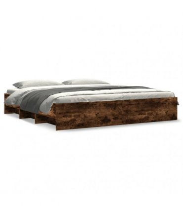 vidaXL Bed Frame without Mattress Smoked Oak 180x200cm Engineered Wood