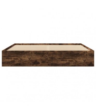 vidaXL Bed Frame without Mattress Smoked Oak 180x200cm Engineered Wood
