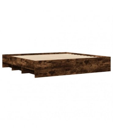 vidaXL Bed Frame without Mattress Smoked Oak 180x200cm Engineered Wood