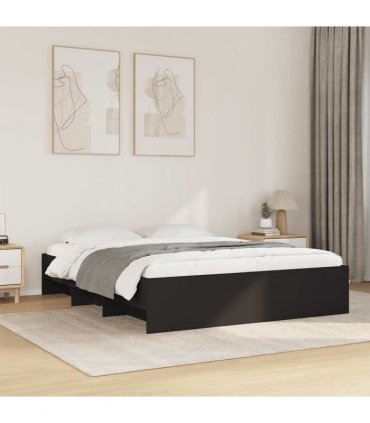 vidaXL Bed Frame without Mattress Black 160x200 cm Engineered Wood