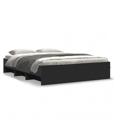 vidaXL Bed Frame without Mattress Black 160x200 cm Engineered Wood