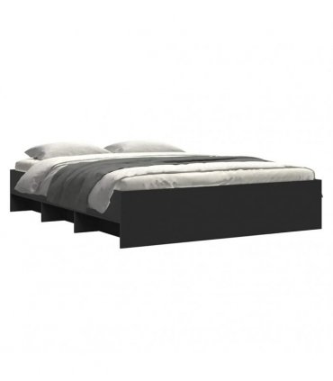 vidaXL Bed Frame without Mattress Black 160x200 cm Engineered Wood