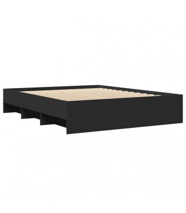 vidaXL Bed Frame without Mattress Black 160x200 cm Engineered Wood