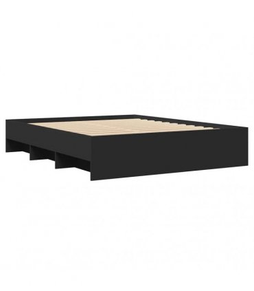 vidaXL Bed Frame without Mattress Black 160x200 cm Engineered Wood