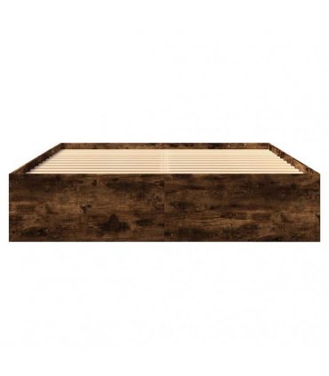 vidaXL Bed Frame without Mattress Smoked Oak 160x200cm Engineered Wood