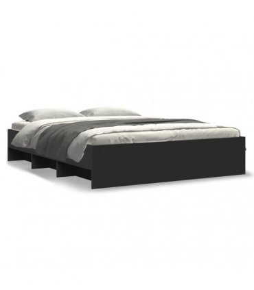 vidaXL Bed Frame without Mattress Black 150x200 cm Engineered Wood