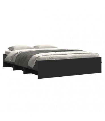 vidaXL Bed Frame without Mattress Black 150x200 cm Engineered Wood