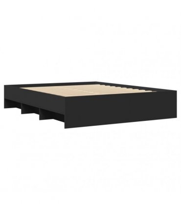 vidaXL Bed Frame without Mattress Black 150x200 cm Engineered Wood