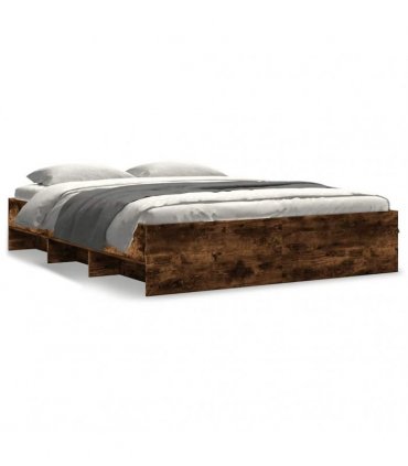 vidaXL Bed Frame without Mattress Smoked Oak 150x200cm Engineered Wood