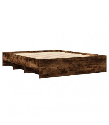 vidaXL Bed Frame without Mattress Smoked Oak 150x200cm Engineered Wood