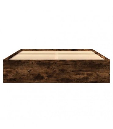 vidaXL Bed Frame without Mattress Smoked Oak 150x200cm Engineered Wood