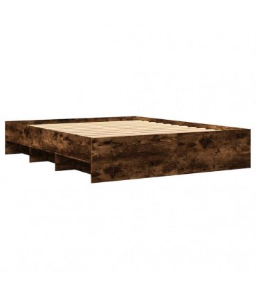 vidaXL Bed Frame without Mattress Smoked Oak 150x200cm Engineered Wood