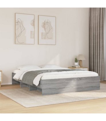 vidaXL Bed Frame without Mattress Grey Sonoma 150x200 cm