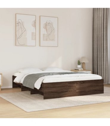 vidaXL Bed Frame without Mattress Brown Oak 150x200 cm Engineered Wood