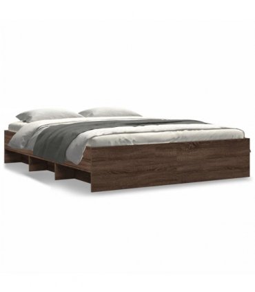 vidaXL Bed Frame without Mattress Brown Oak 150x200 cm Engineered Wood