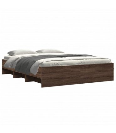 vidaXL Bed Frame without Mattress Brown Oak 150x200 cm Engineered Wood