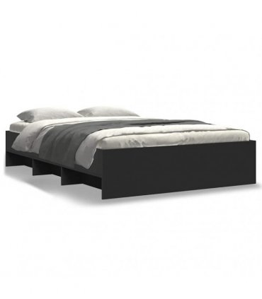 vidaXL Bed Frame without Mattress Black 140x200 cm Engineered Wood