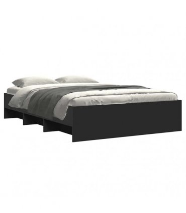 vidaXL Bed Frame without Mattress Black 140x200 cm Engineered Wood