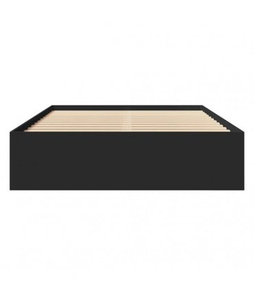 vidaXL Bed Frame without Mattress Black 140x200 cm Engineered Wood