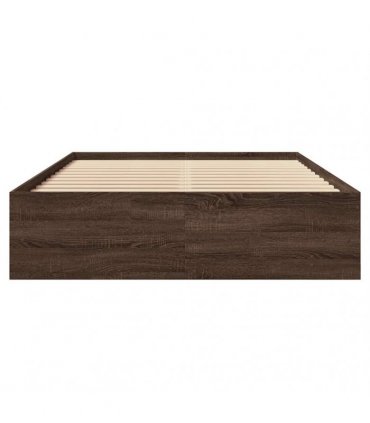 vidaXL Bed Frame without Mattress Brown Oak 140x200 cm Engineered Wood