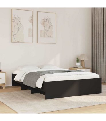 vidaXL Bed Frame without Mattress Black 120x200 cm Engineered Wood
