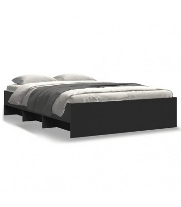 vidaXL Bed Frame without Mattress Black 120x200 cm Engineered Wood