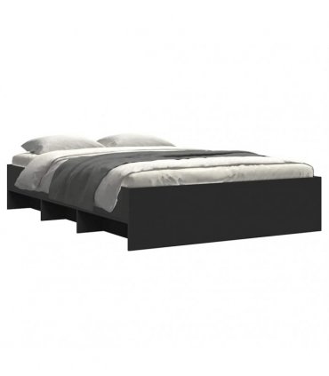 vidaXL Bed Frame without Mattress Black 120x200 cm Engineered Wood