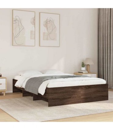 vidaXL Bed Frame without Mattress Brown Oak 120x200 cm Engineered Wood