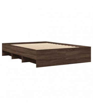 vidaXL Bed Frame without Mattress Brown Oak 120x200 cm Engineered Wood